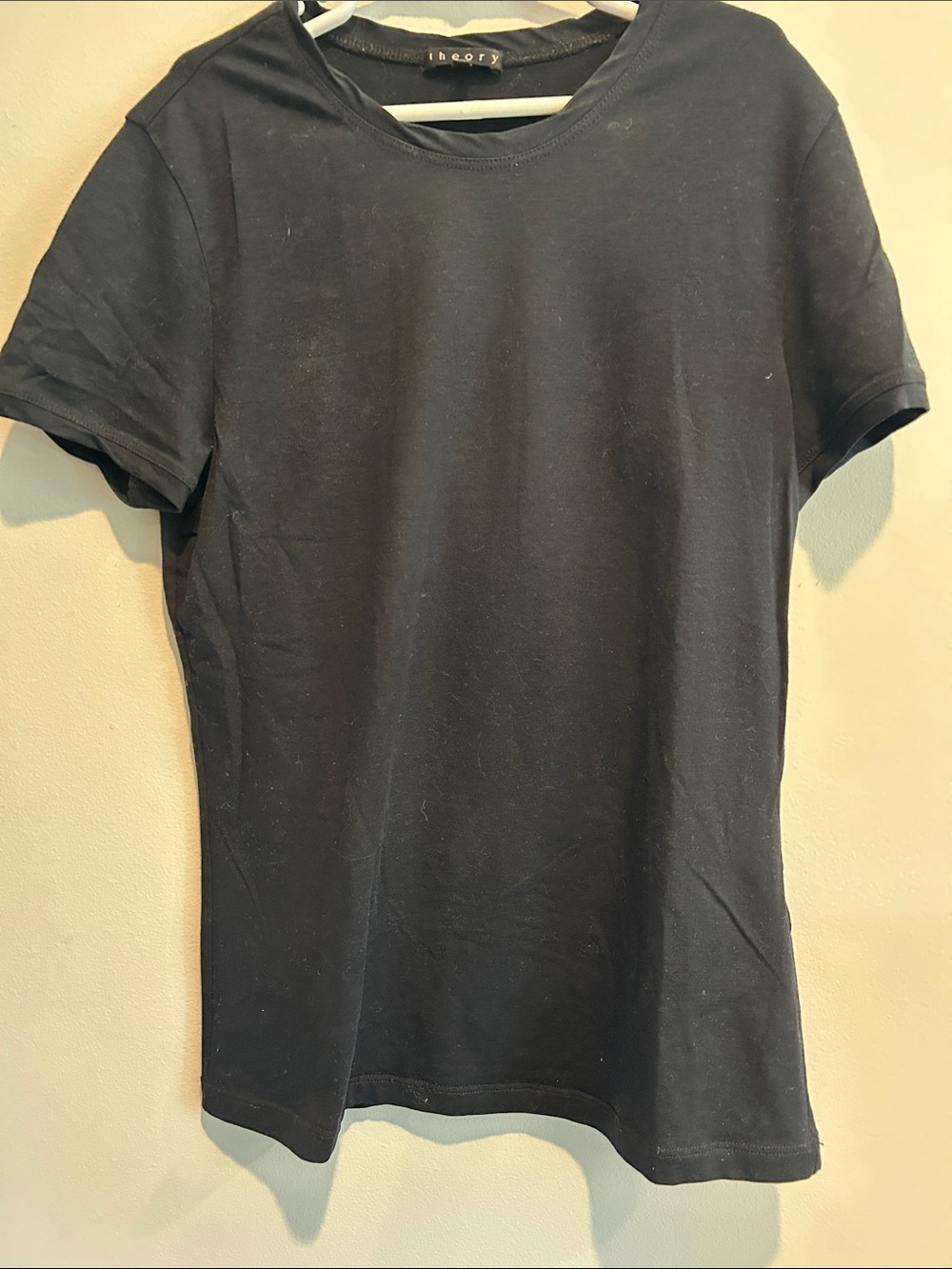 Theory Black Short-Sleeve Crewneck Tee